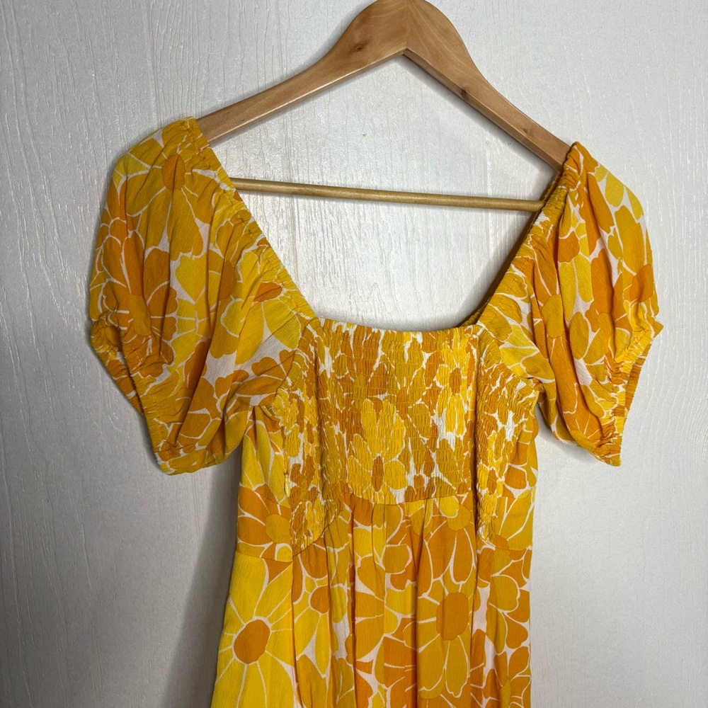 NWT Faithful the Brand Revolve Lovita mini dress Canaria marigold size US 6 - Picture 11 of 12
